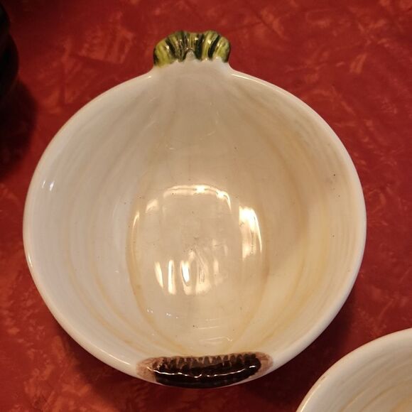 Pier 1 Onion Dish Dip Nuts Snack Set of 2 - Picture 3 of 7